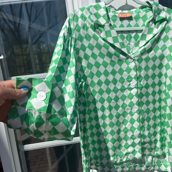 Kitri Adina Checked Button Down Shirt NWT - Picture 7 of 12